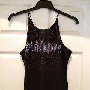 Cachet black maxi spaghetti strap dress